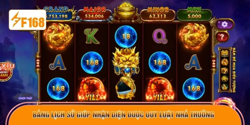 Bảng lịch sử giúp nhận diện được quy luật nhả thưởng